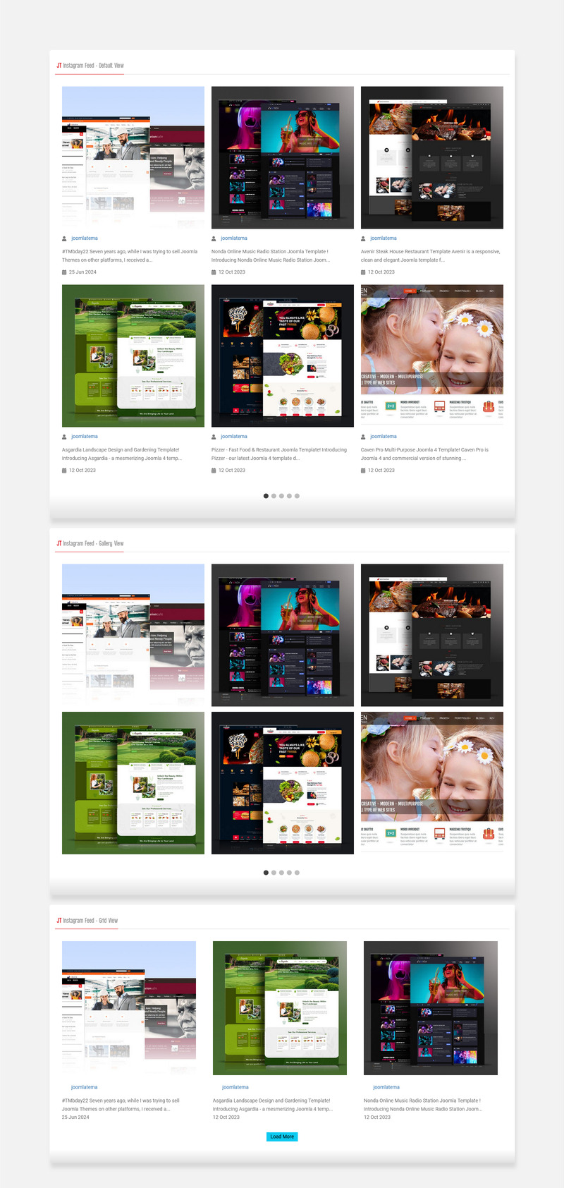 JT Instagram Feed Joomla模块-功能