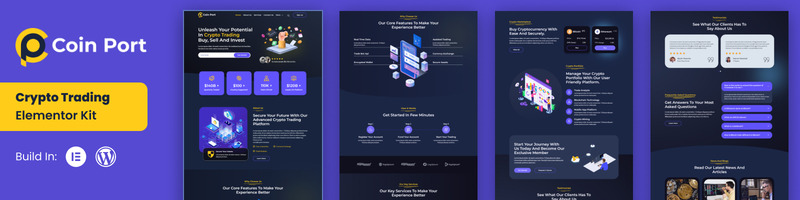 Coin Port - Crypto Currency & Trading Elementor Kit - Features Image 1