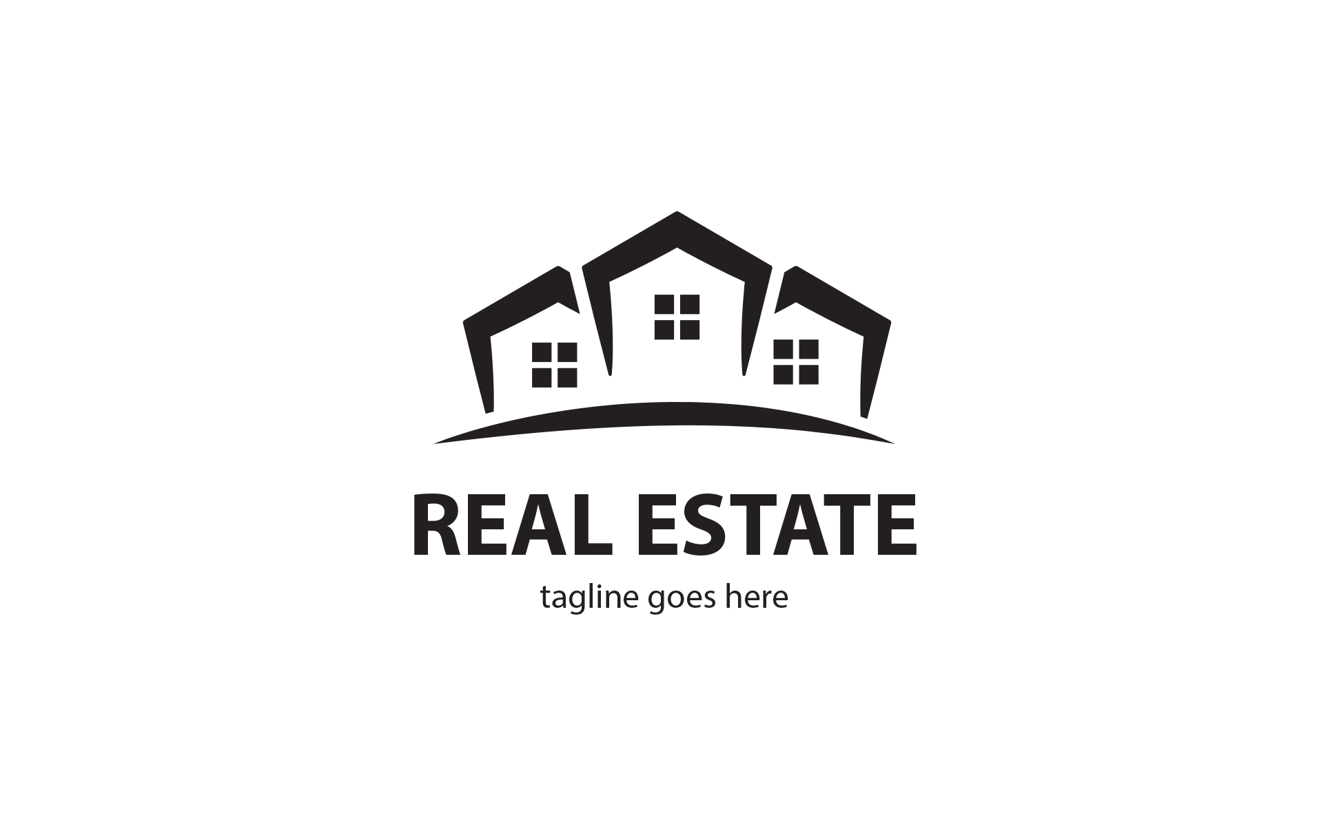 Download Шаблон логотипа "Real Estate Logo Template" / Real Estate Logo Template - Шаблон логотипа на тему графика real,estate,logo,roof,corporate,house,building,construction,hostel