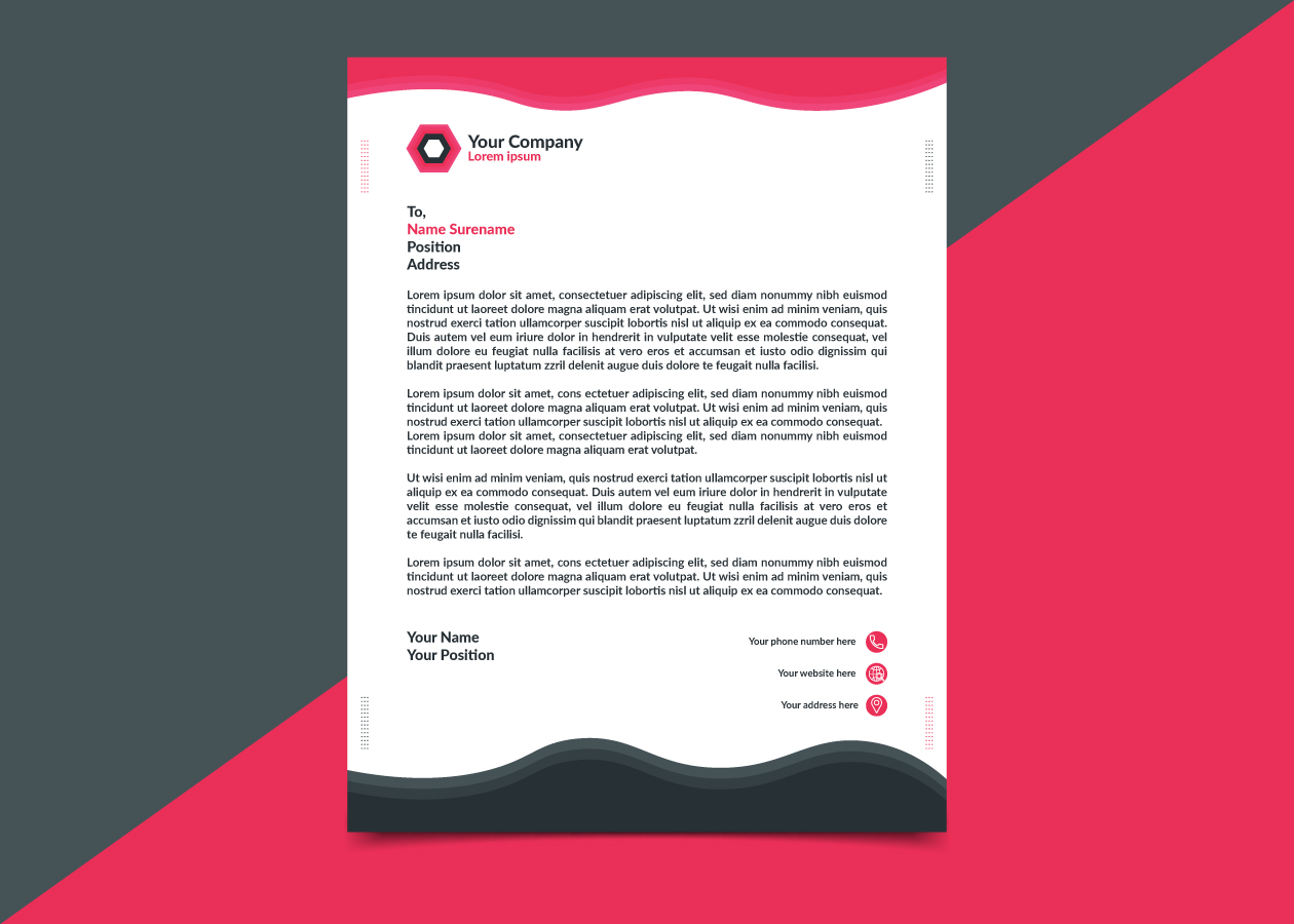 Download Фирменный стиль "Letterhead - Corporate Identity Template" / Letterhead - Corporate Identity Template - Фирменный стиль на тему графика letterhead,corporate,template,background,letter,modern,a4,concept,creative,editable,elegant,document,cool,red,black,color,design