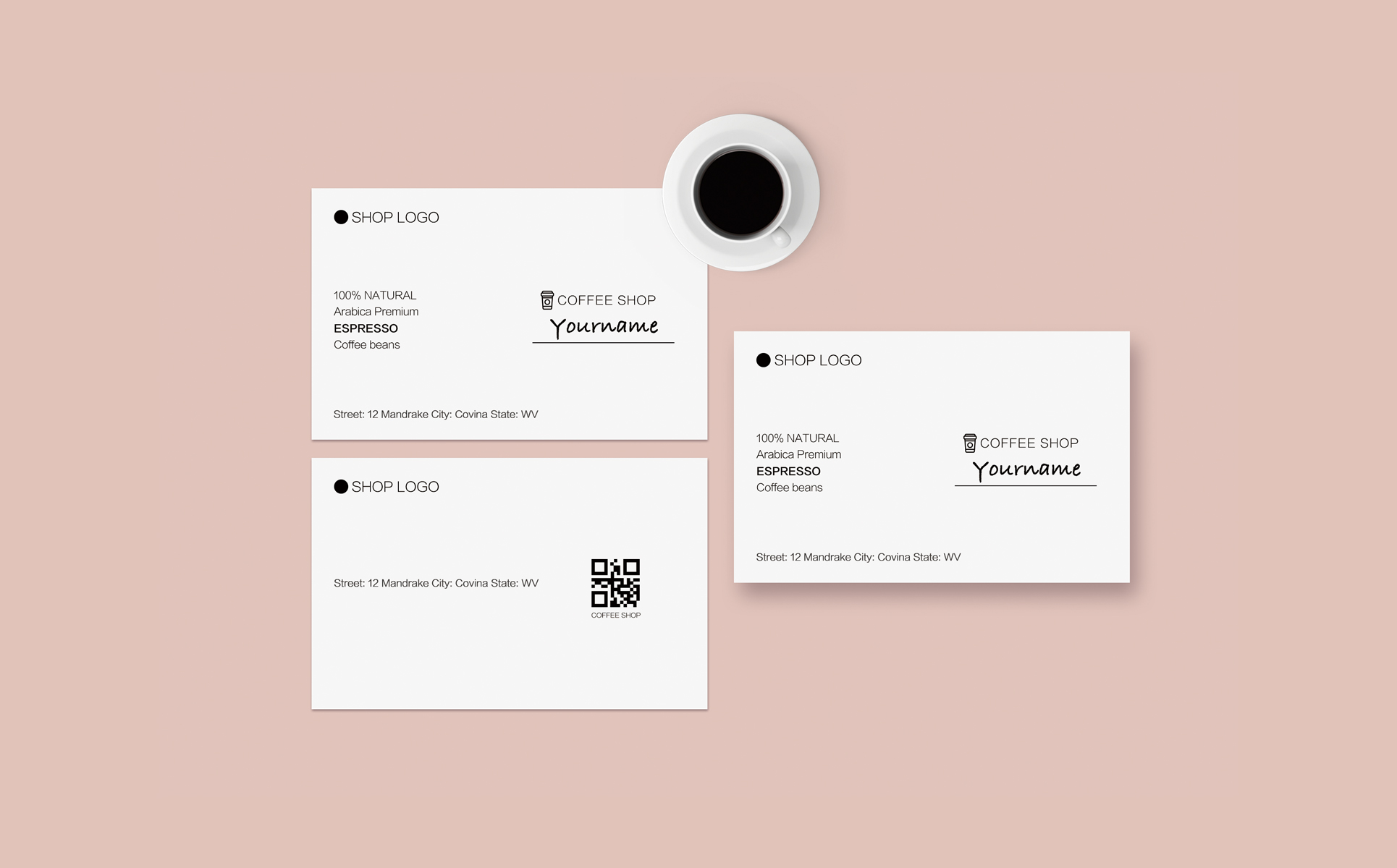 Download Фирменный стиль "Coffee Shop Business Card - Corporate Identity Template" / Coffee Shop Business Card - Corporate Identity Template - Фирменный стиль на тему графика business,card,coffee,shop