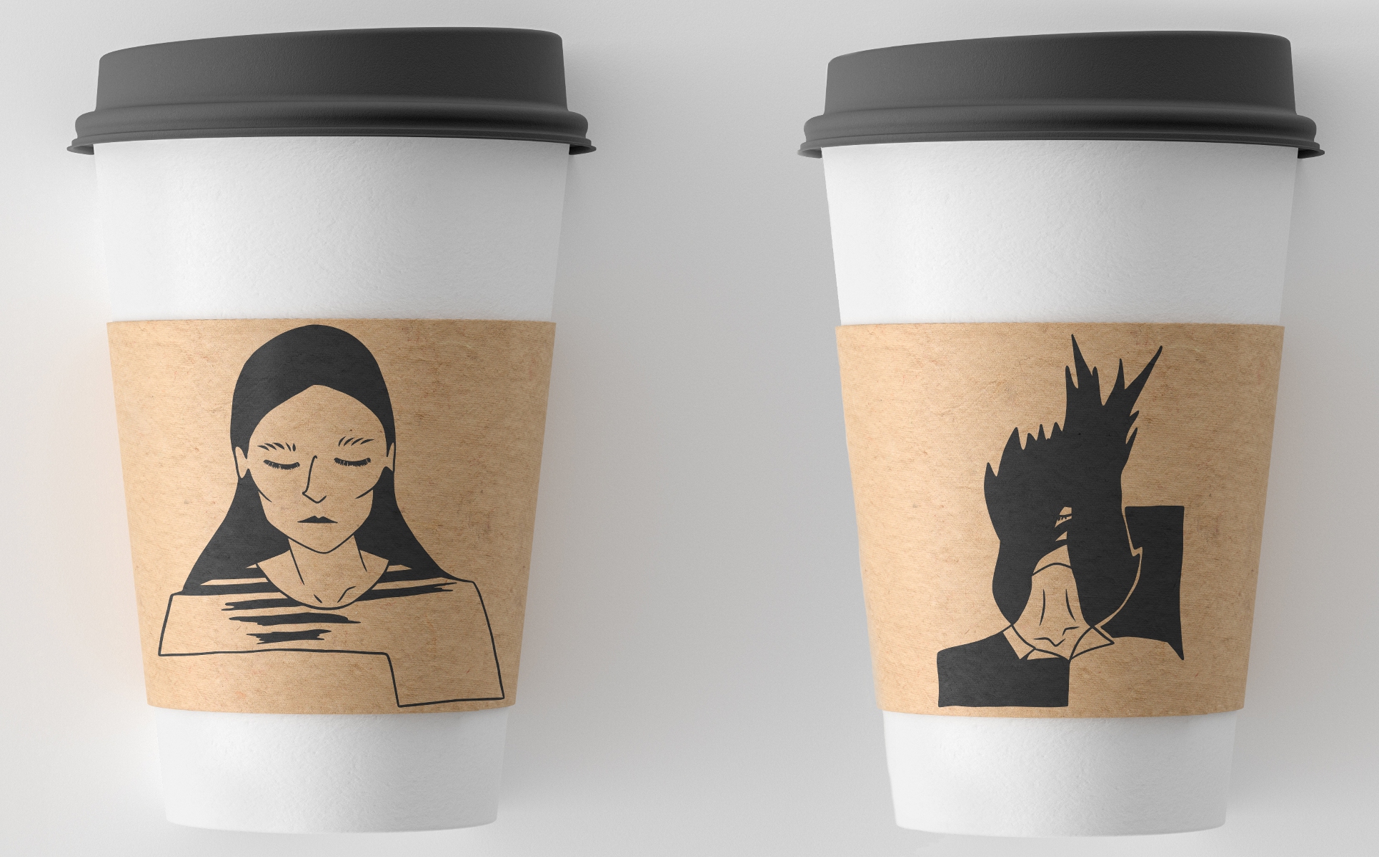 Download Иллюстрация "Black and Red Mystical Sensual Persons - Illustration" / Black and Red Mystical Sensual Persons - Illustration - Иллюстрация на тему графика red,black,line,woman,ribbon,sensual,illustration,illustrations,lips,man,lined,simple,eps,png,jpeg,jpg