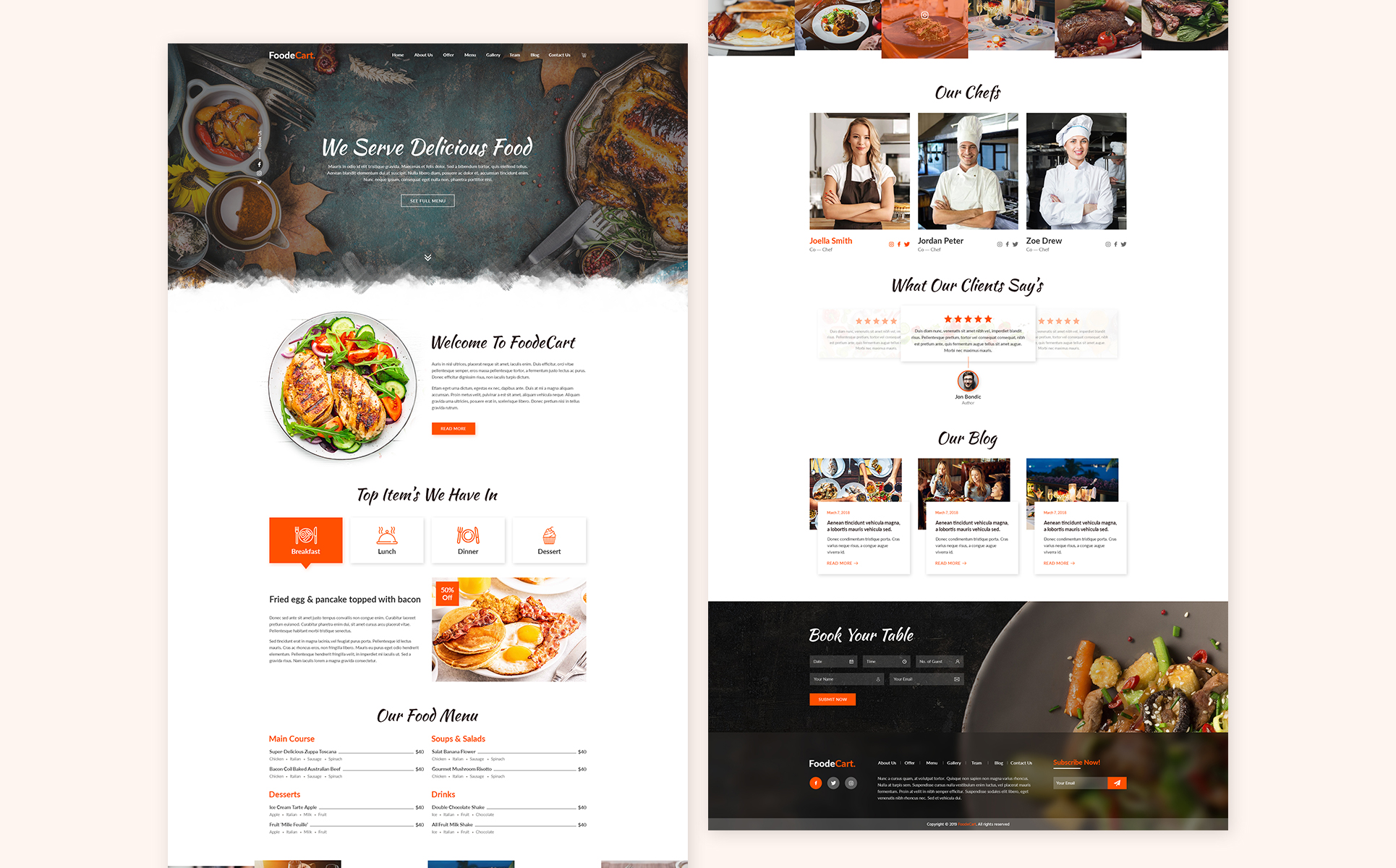 Foodecart - Restaurants & Food PSD Template