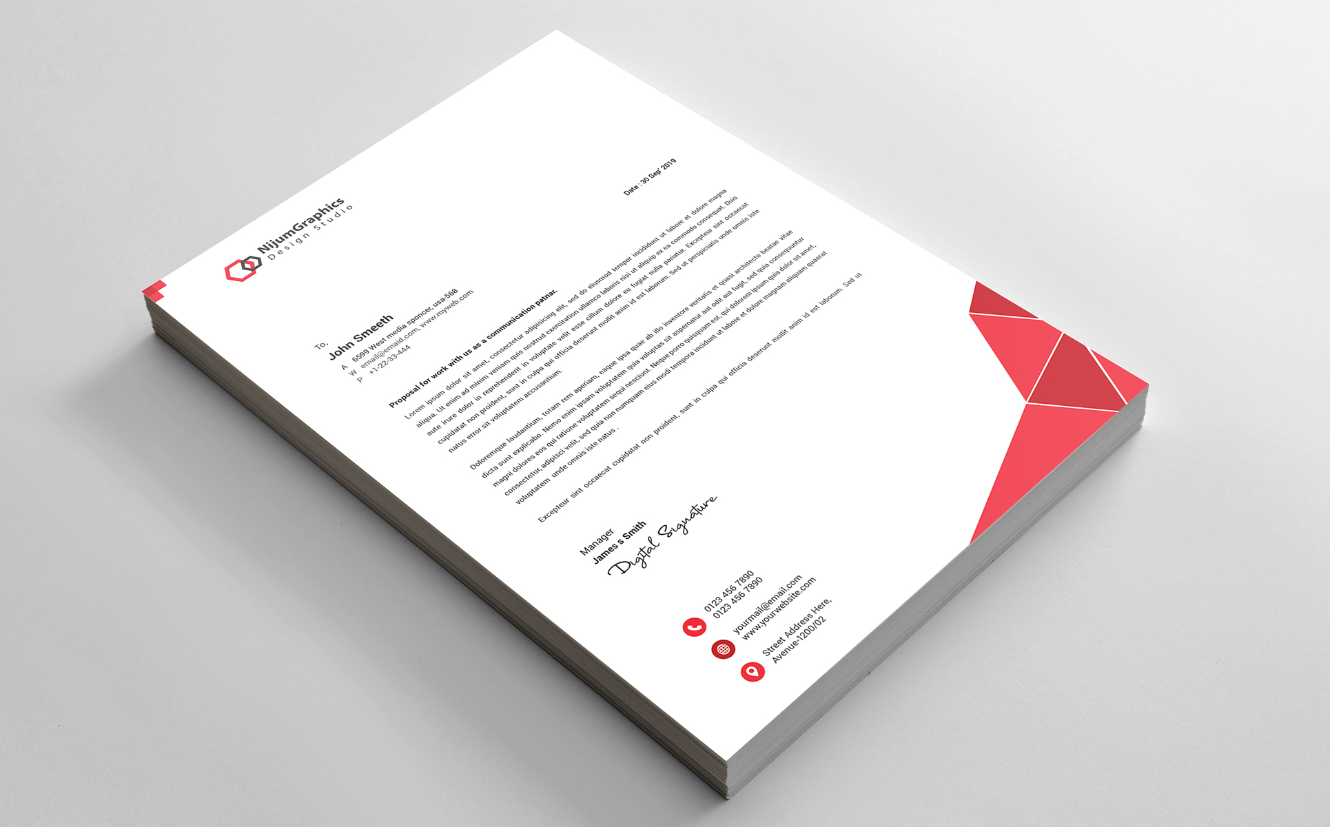 Download Фирменный стиль "Modern Letterhead - Corporate Identity Template" / Modern Letterhead - Corporate Identity Template - Фирменный стиль на тему графика a4,blue,letterhead,brand,branding,business,clean,corporate,identity,creative,dark,design,geometric,template,modern,orange,presentation,professional,psd,stationery