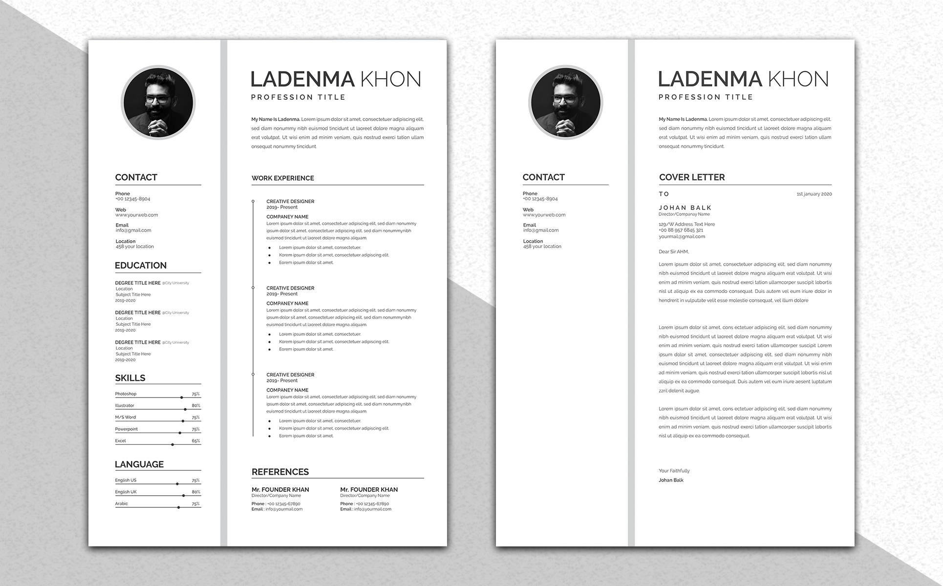 Download Резюме "Simple CV Resume Template" / Simple CV Resume Template - Резюме на тему графика resume,cv,printable,word,file,illustrator,photoshop