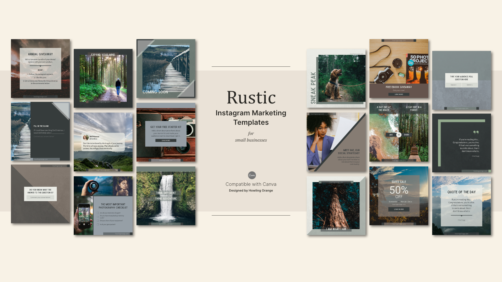 Download Шаблон для соцсетей "Rustic Instagram Marketing Template Kit for Social Media" / Rustic Instagram Marketing Template Kit for Social Media - Шаблон для соцсетей на тему графика instagram,templates,socialmedia,marketing,instagramposts,instagramcarousel,facebook,pinterest,businessmarketing,smallbusiness,socialmediamarketing