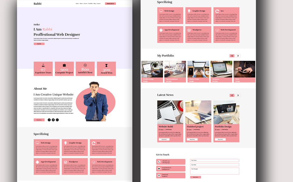 Download PSD шаблон "One Personal PSD Template" / One Personal PSD Template - PSD шаблон на тему графика blog,blogging,clean,creative,customize,design,minimal,modern,photography,psd,responsive,support