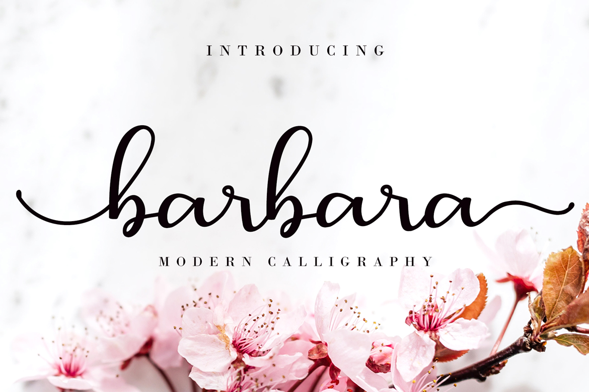Download Шрифт "Barbara Calligraphy Font" / Barbara Calligraphy Font - Шрифт на тему графика script,handwritten,modern,calligraphy,clean,wedding,branding,heading,photography,fashion,font for logos,watermark,quotes,posters