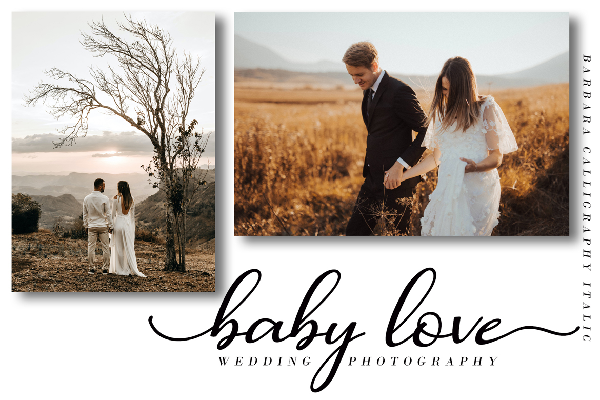 Download Шрифт "Barbara Calligraphy Font" / Barbara Calligraphy Font - Шрифт на тему графика script,handwritten,modern,calligraphy,clean,wedding,branding,heading,photography,fashion,font for logos,watermark,quotes,posters