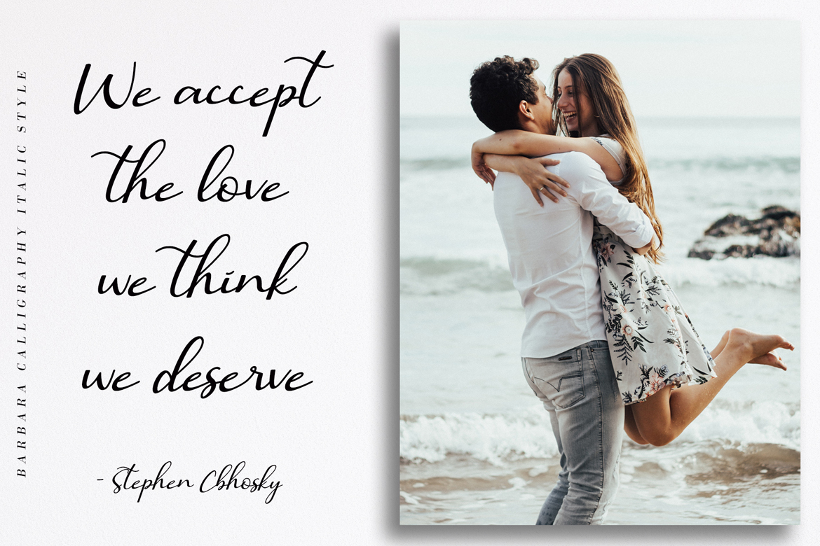 Download Шрифт "Barbara Calligraphy Font" / Barbara Calligraphy Font - Шрифт на тему графика script,handwritten,modern,calligraphy,clean,wedding,branding,heading,photography,fashion,font for logos,watermark,quotes,posters