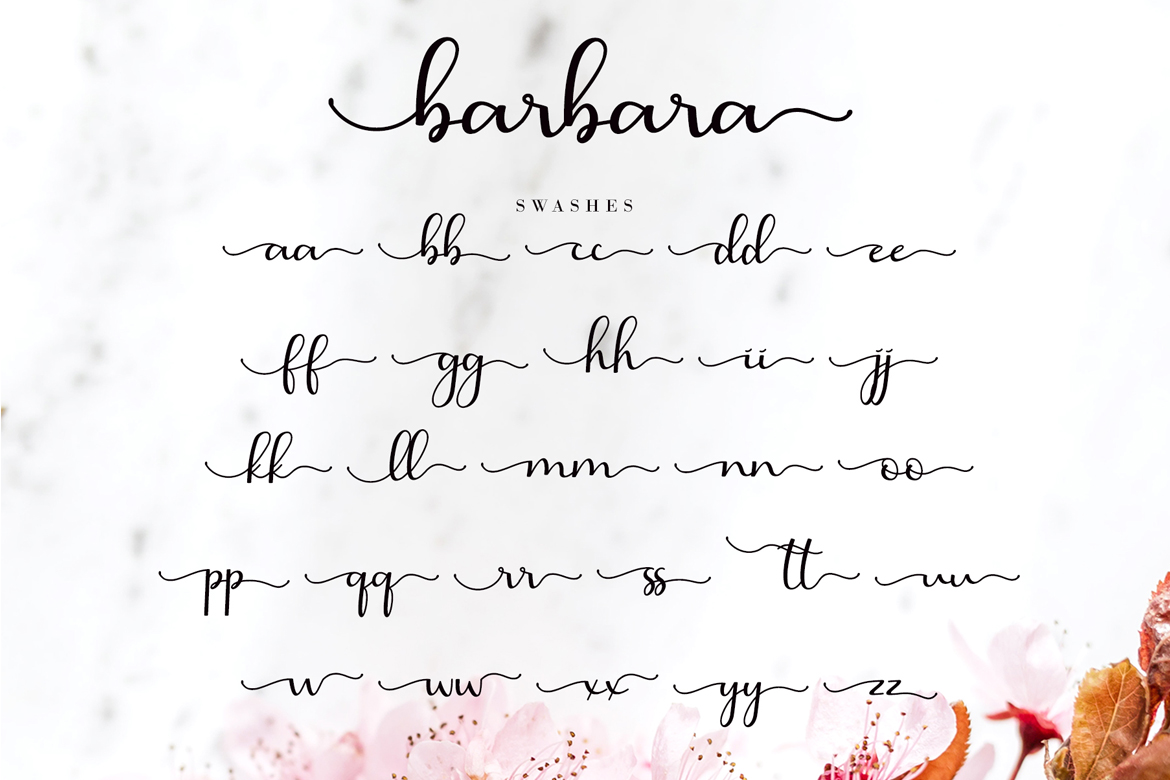 Download Шрифт "Barbara Calligraphy Font" / Barbara Calligraphy Font - Шрифт на тему графика script,handwritten,modern,calligraphy,clean,wedding,branding,heading,photography,fashion,font for logos,watermark,quotes,posters