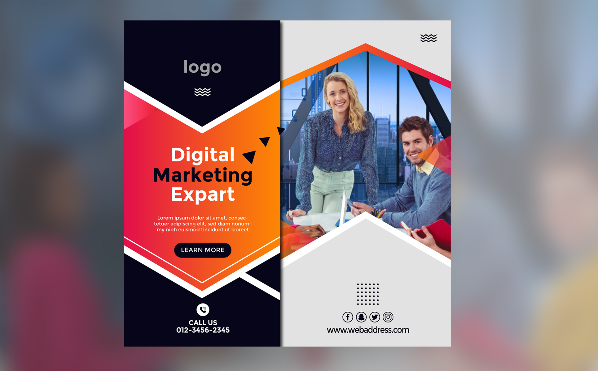 Download Шаблон для соцсетей "Marketing Agency Expert Banner &amp; Ads Social Media Template" / Marketing Agency Expert Banner &amp; Ads Social Media Template - Шаблон для соцсетей на тему графика banner,business,clothing,fashion,food,media pack,sale,social,summer,template,web,winte,photoshop,blog,facebook,agency,marketing,expert