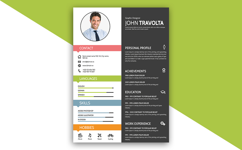Download Резюме "Creative For Corporate Jobs Resume Template" / Creative For Corporate Jobs Resume Template - Резюме на тему графика resume,design,print ready,cv,corporate,cover letter,corporate resume,clean resume,modern,best,a4,us letter