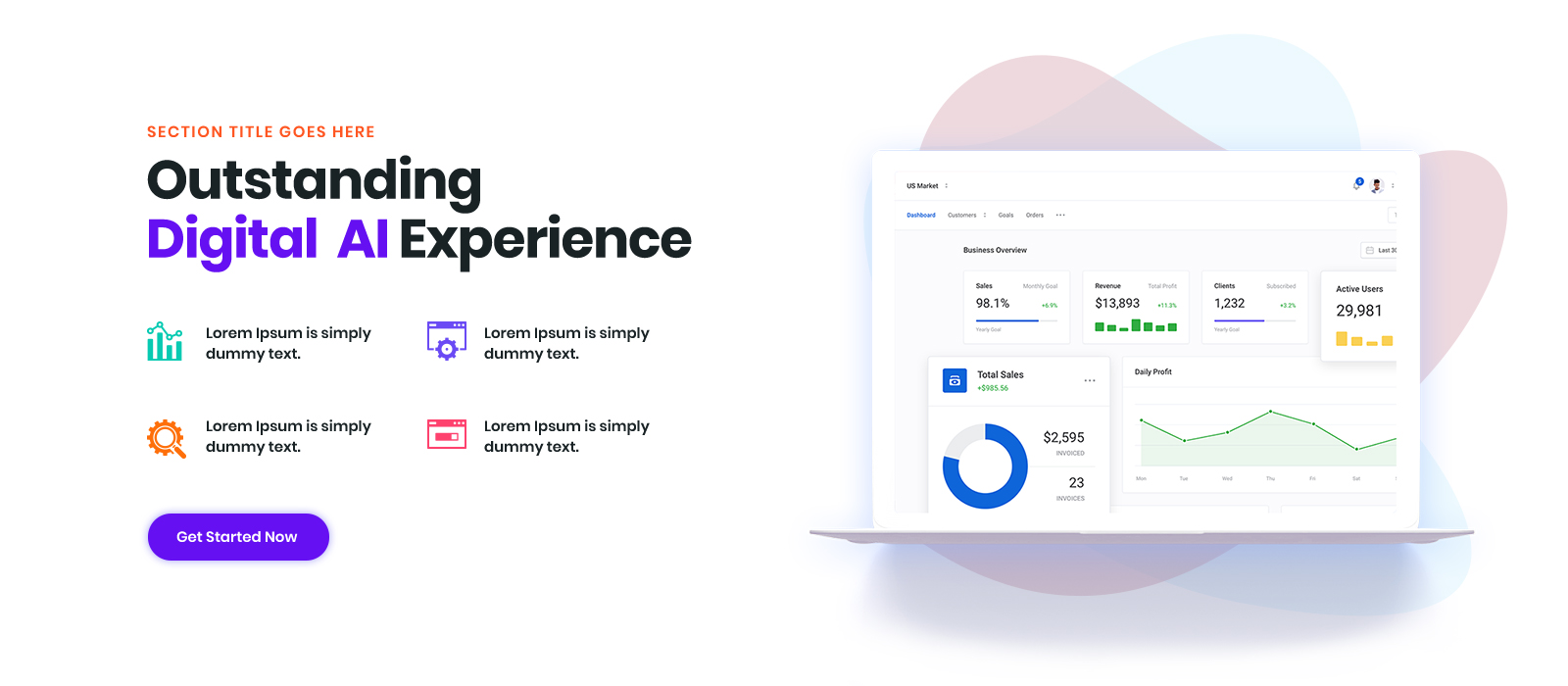 Download PSD шаблон "Digital Marketing PSD Template" / Digital Marketing PSD Template - PSD шаблон на тему графика business service,branding,digital media,modern