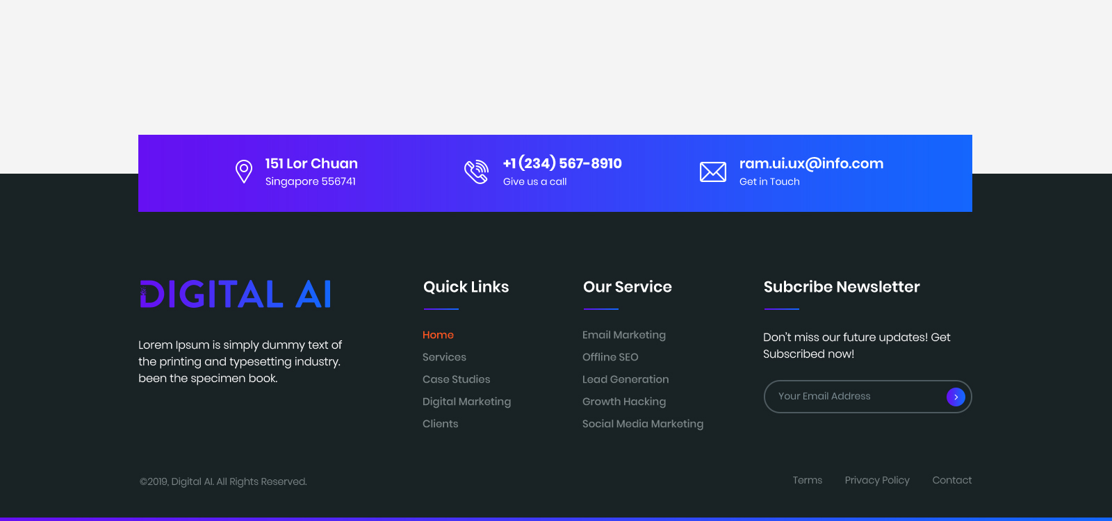 Download PSD шаблон "Digital Marketing PSD Template" / Digital Marketing PSD Template - PSD шаблон на тему графика business service,branding,digital media,modern