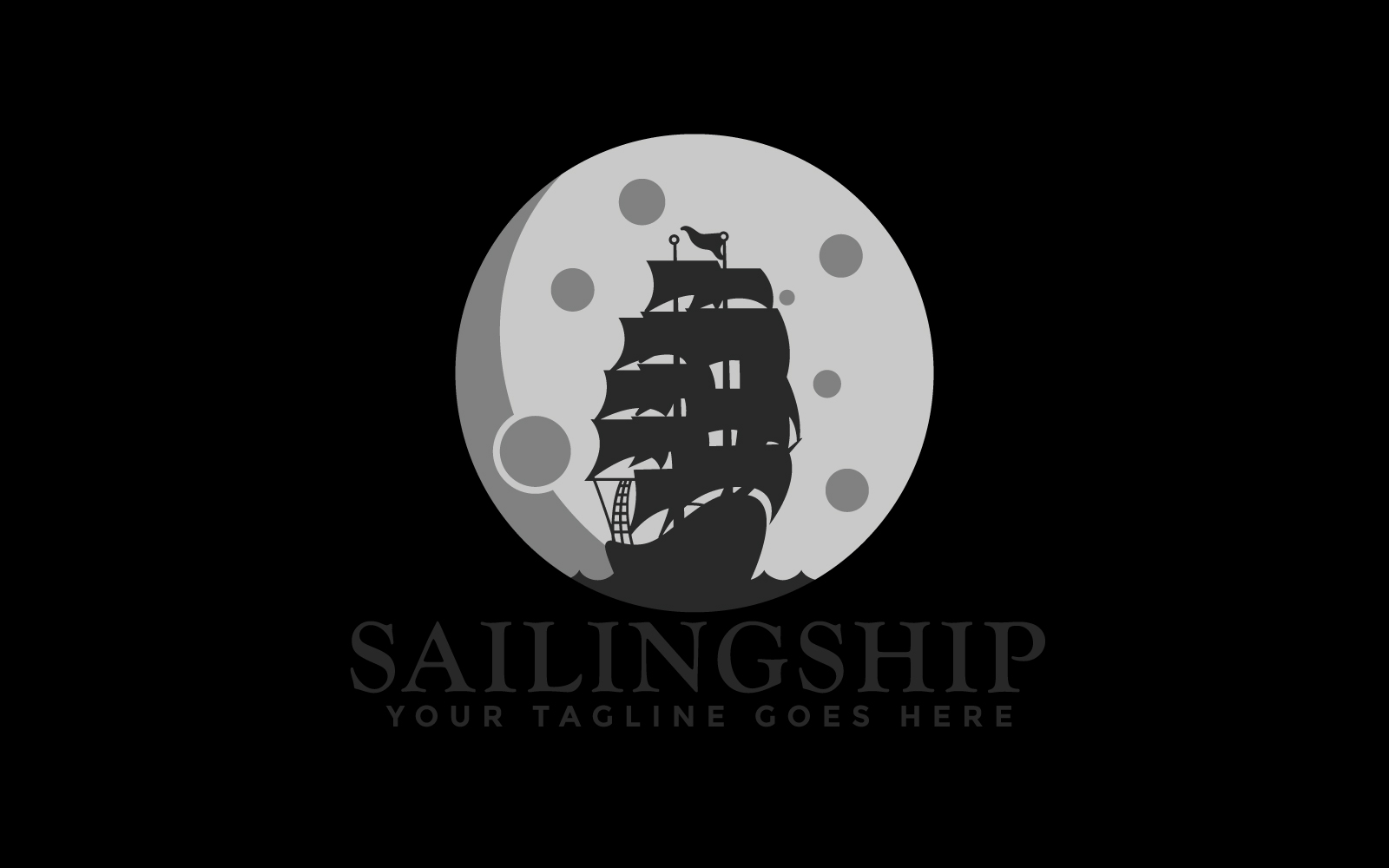 Download Шаблон логотипа "Sailing Ship Logo Template" / Sailing Ship Logo Template - Шаблон логотипа на тему графика sailing,ship,sea,marine,boat,ocean,cargo,pirates,simple,modern