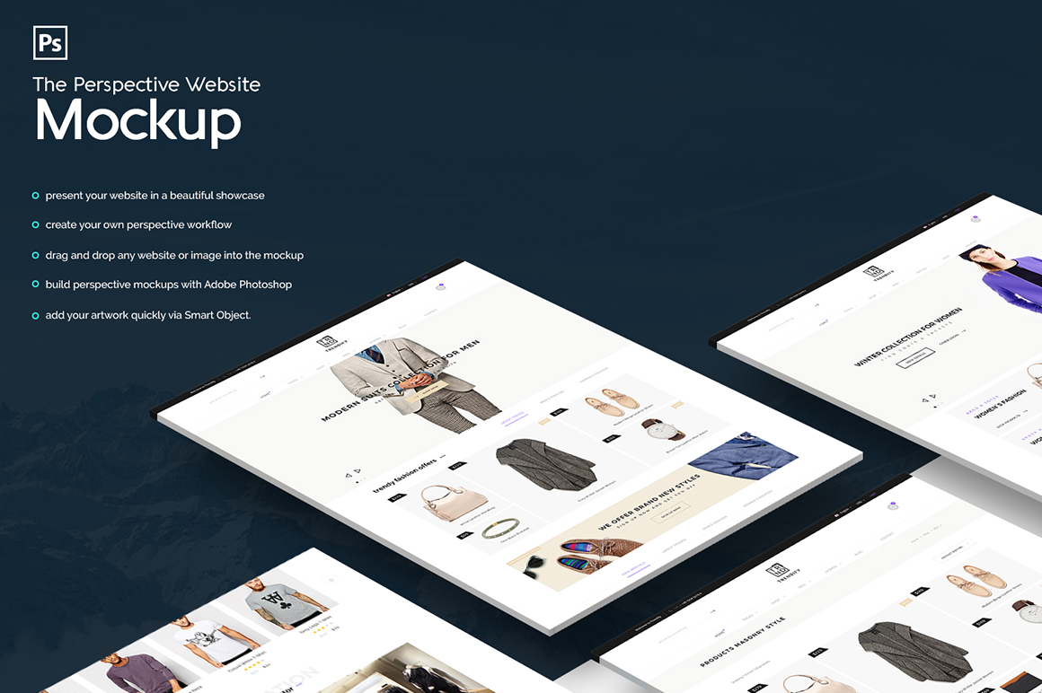 Download Мокап для продукта "The Perspective Website Presentation product mockup" / The Perspective Website Presentation product mockup - Мокап для продукта на тему графика isometric,website,mockup,perspective,landing page,website mockup,isometric mockup,perspective mockup
