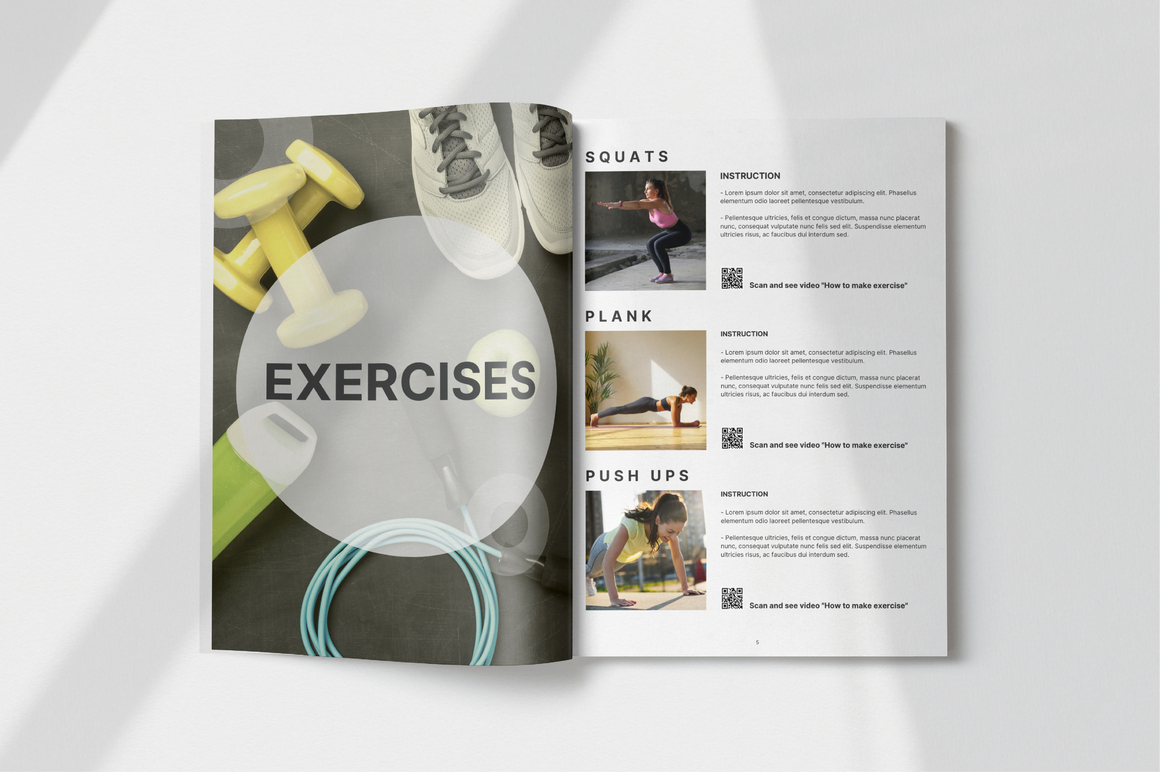 Download Magazine Template "Fitness eBook/ Fitness Planner/ Canva Fitness Instructor Magazine Template" / Fitness eBook/ Fitness Planner/ Canva Fitness Instructor Magazine Template - Magazine Template на тему спорт, природа и путешествия fitness ebook template,fitness planner,canva fitness instructor template,gym,exercise ebook,fitness lead magnet,meal plan,workout plan,fitness magazine,woman fitness