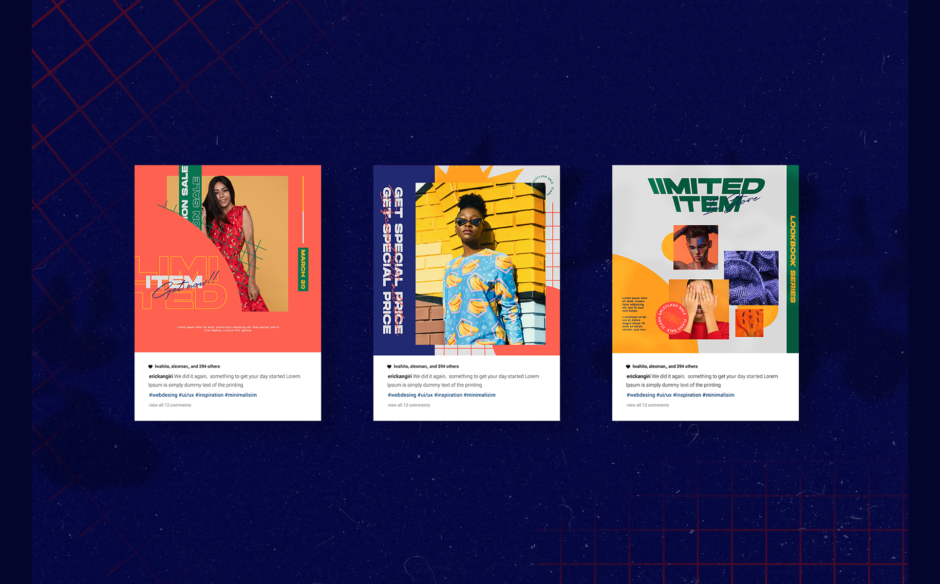 Download Шаблон для соцсетей "Megumin Social Media Template" / Megumin Social Media Template - Шаблон для соцсетей на тему графика banner,banner pack,banners,business,clothes,clothing,cloths,coupon,deal,discount,dress,fashion,flat,flat design,gif,instagram,marketing,multipurpose,page,fashion style