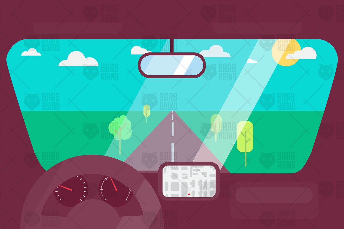 Download Vector "Long Road - Vector Image" / Long Road - Vector Image - Vector на тему графика illustration,design,display,summer,vector,travel,dashboard,salon,tree,technology,urban,interior,background,automobile,transportation,stripe,speed,hud,road,journey,isolated,ride,transport,vehi