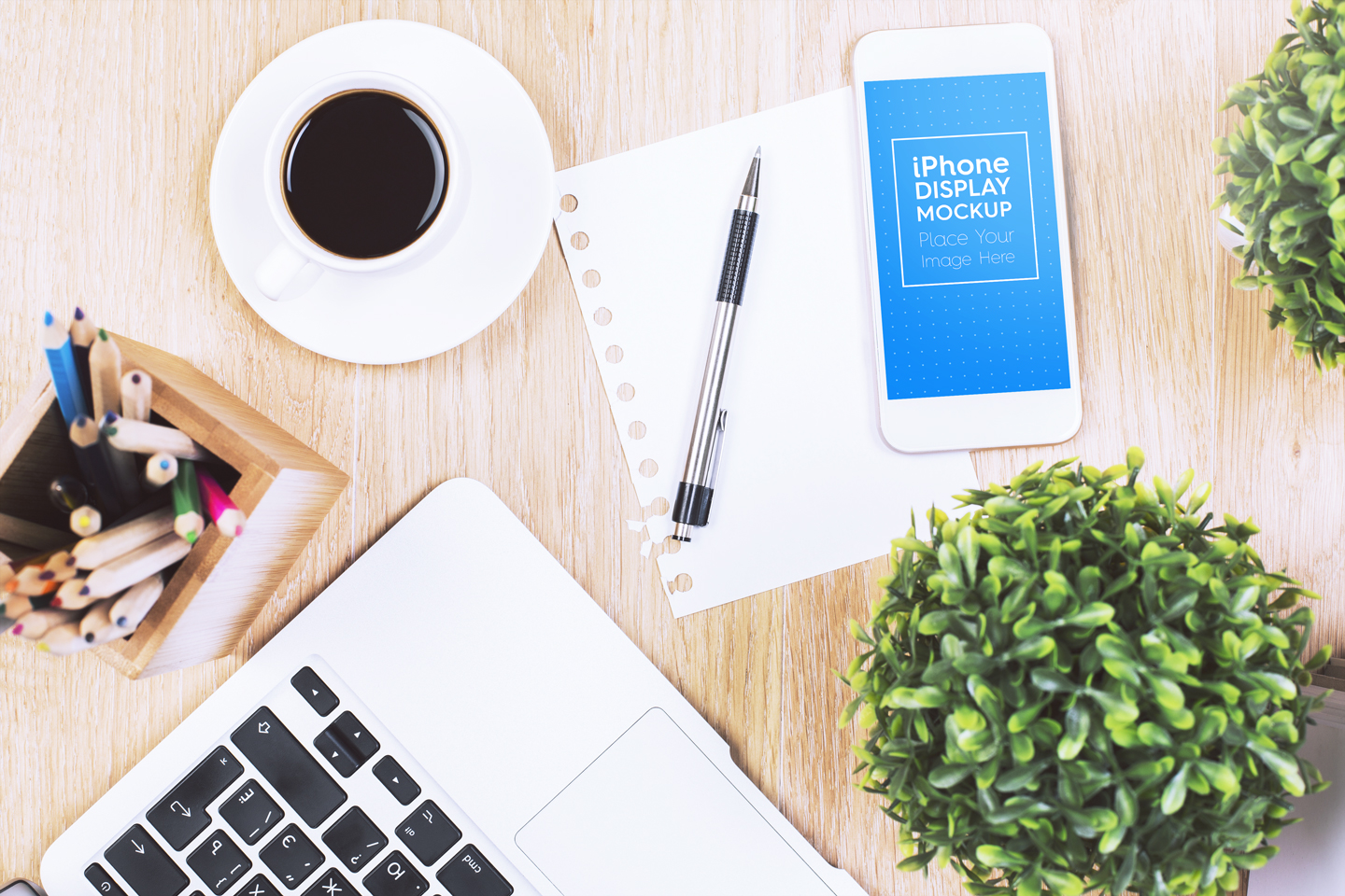 Download Мокап для продукта "iPhone / Smartphone Desktop Workspace product mockup" / iPhone / Smartphone Desktop Workspace product mockup - Мокап для продукта на тему графика app,app mockup,apple,application,desktop,display,iphone,macbook,mobile,mockup,notebook,screen,showcase,smartphone,table,ui kit,work,workplace,workspace,workstation