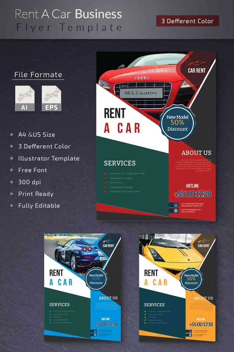 rent a car flyer corporate identity template 75948 car flyer template
