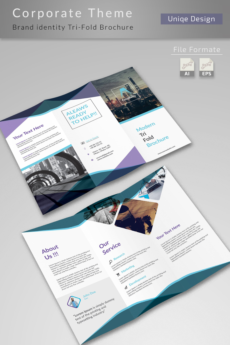 clean and creative trifold brochure corporate identity template 75939