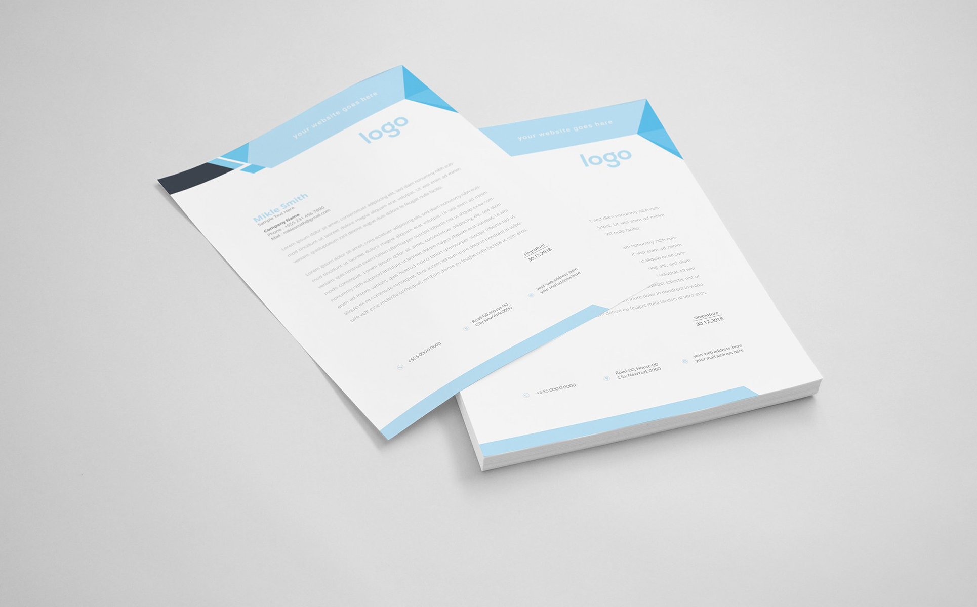 Cyan & Black Letterhead Corporate identity Theme Small Screenshot Cyan & Black Letterhead Corporate Identity Template