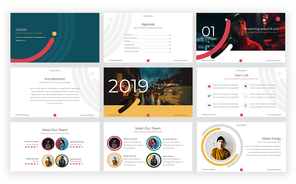 Grow Business Premium PowerPoint Theme Kleiner Screenshot PowerPoint Vorlage namens "Grow Business"