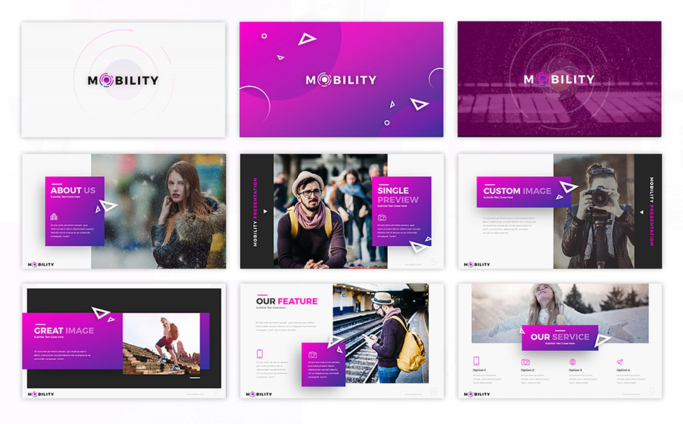 Mobility - Creative Presentation Tema PowerPoint Screenshot piccolo Tema PowerPoint #74754 "Mobility - Creative Presentation"