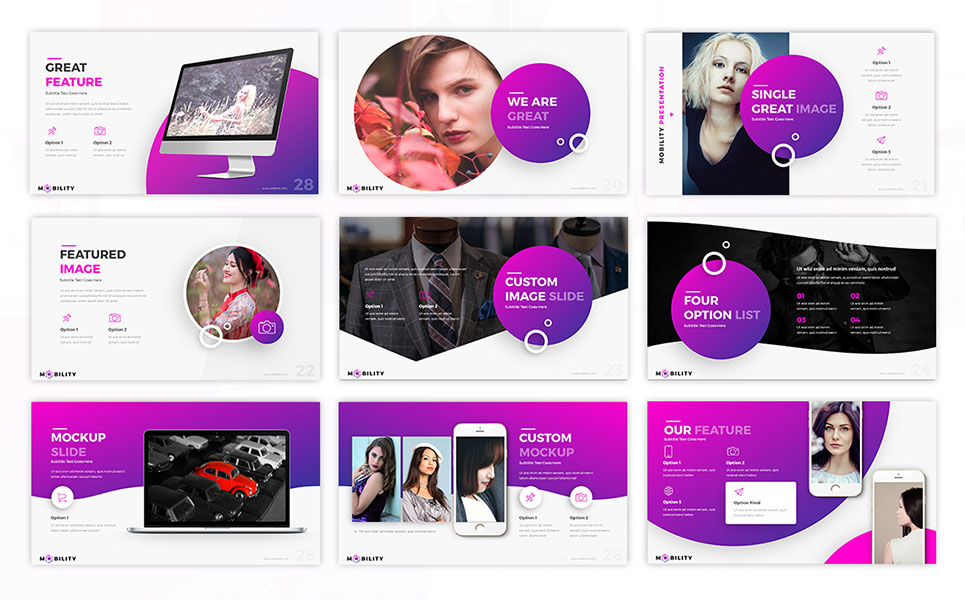 Mobility - Creative Presentation Tema PowerPoint Screenshot piccolo Tema PowerPoint #74754 "Mobility - Creative Presentation"