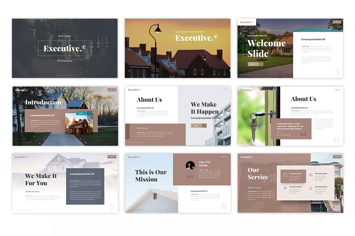 Executive - Real Estate Microsoft Presentation Template Small Screenshot Executive - Real Estate PowerPoint Template