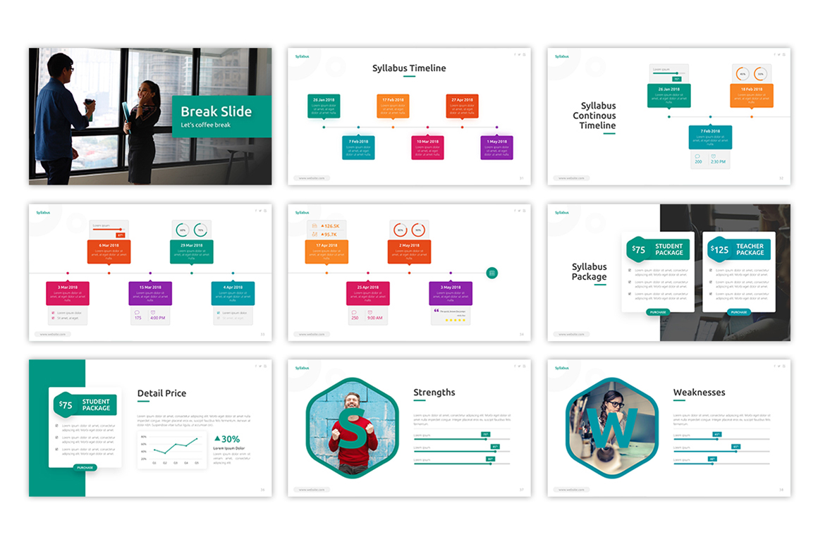 Syllabus - Education Beautiful PPTX Theme Small Screenshot Syllabus - Education PowerPoint Template
