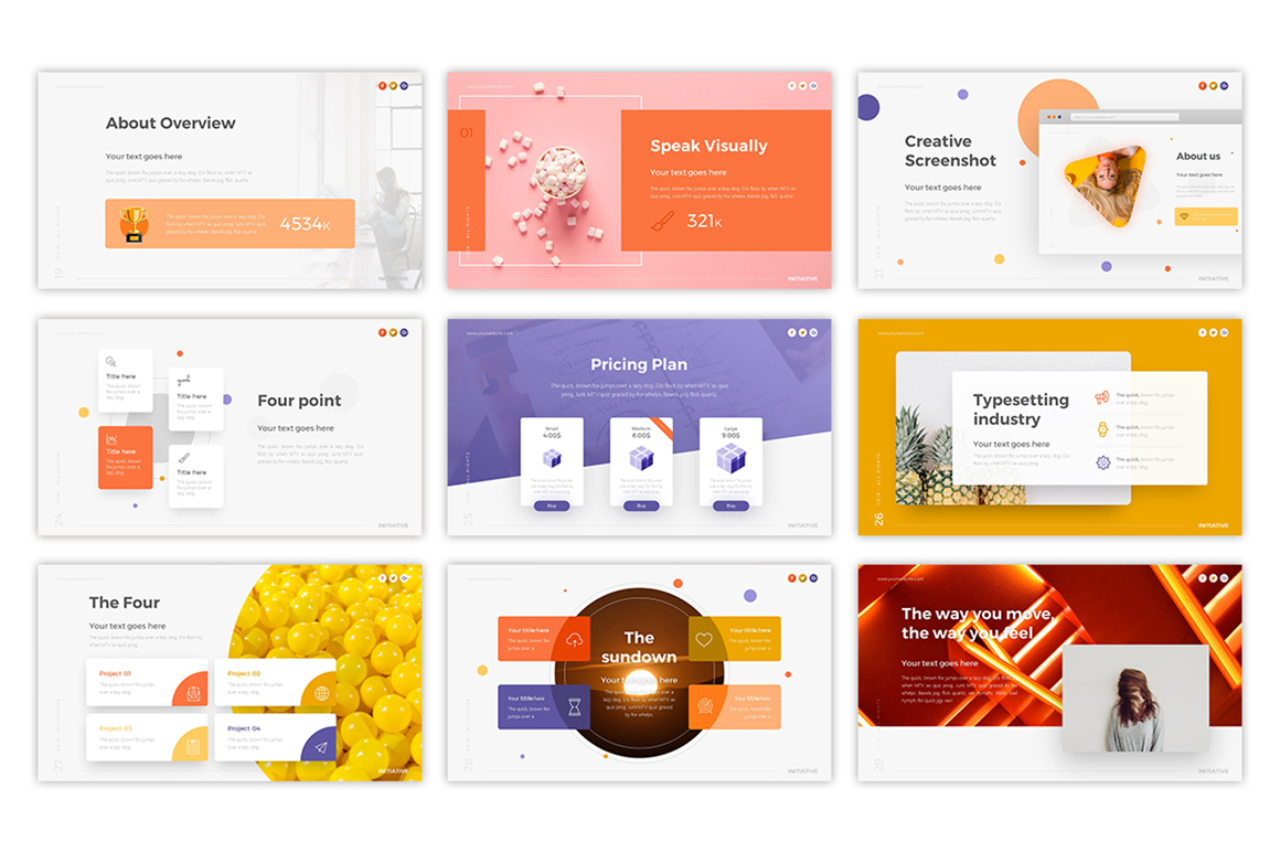 Initiative - Creative Template PowerPoint Screenshot piccolo Template PowerPoint #75529 "Initiative - Creative"