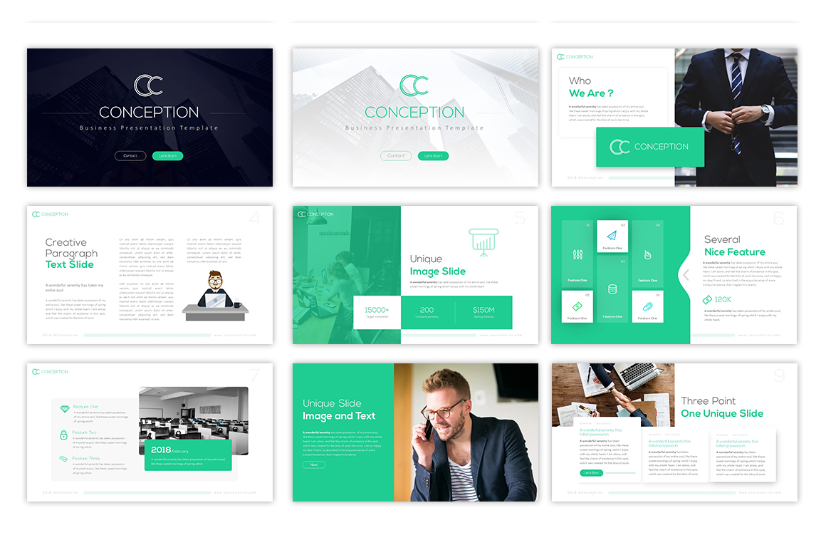 Conception - Business And Corporate Great PowerPoint Template Small Screenshot Conception - Business And Corporate PowerPoint Template