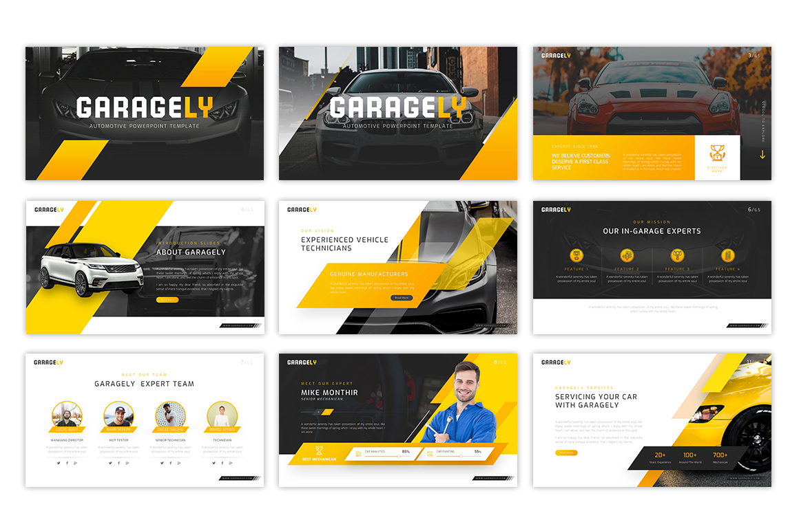 Garagely Automotive Powerpoint Template 84986 Garagely Automotive Powerpoint Template 84986