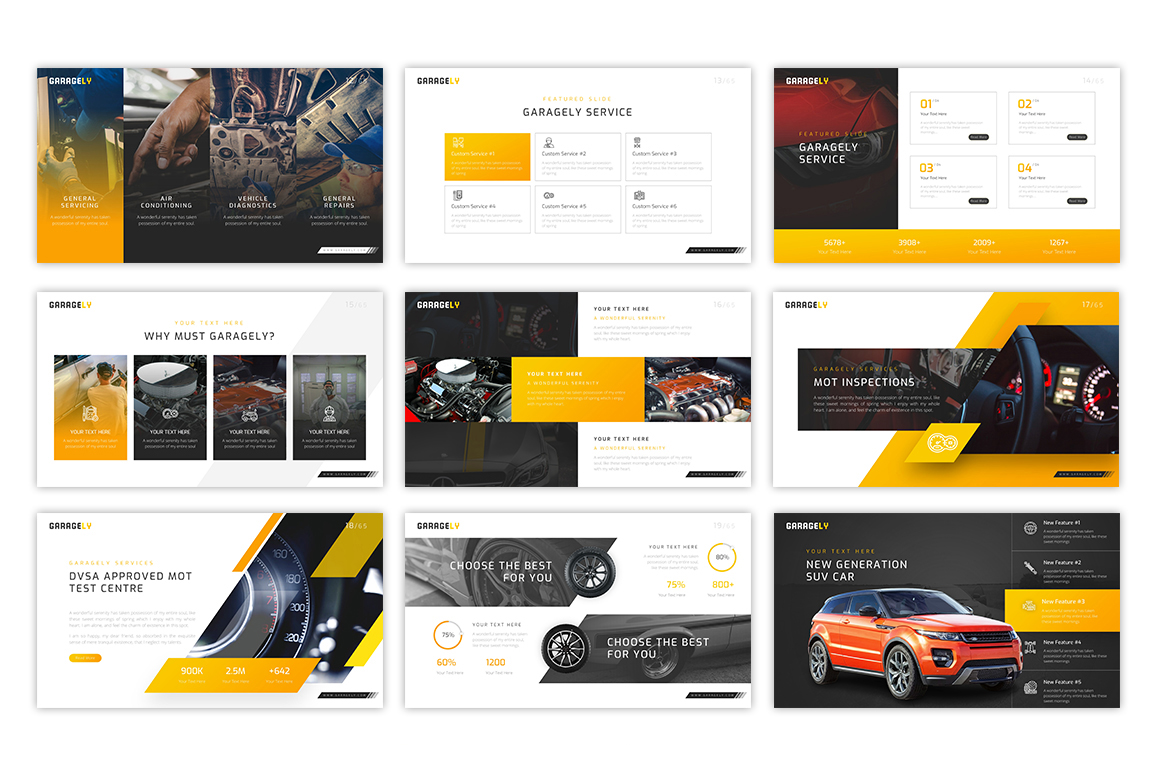 Garagely Automotive PowerPoint Template 84986