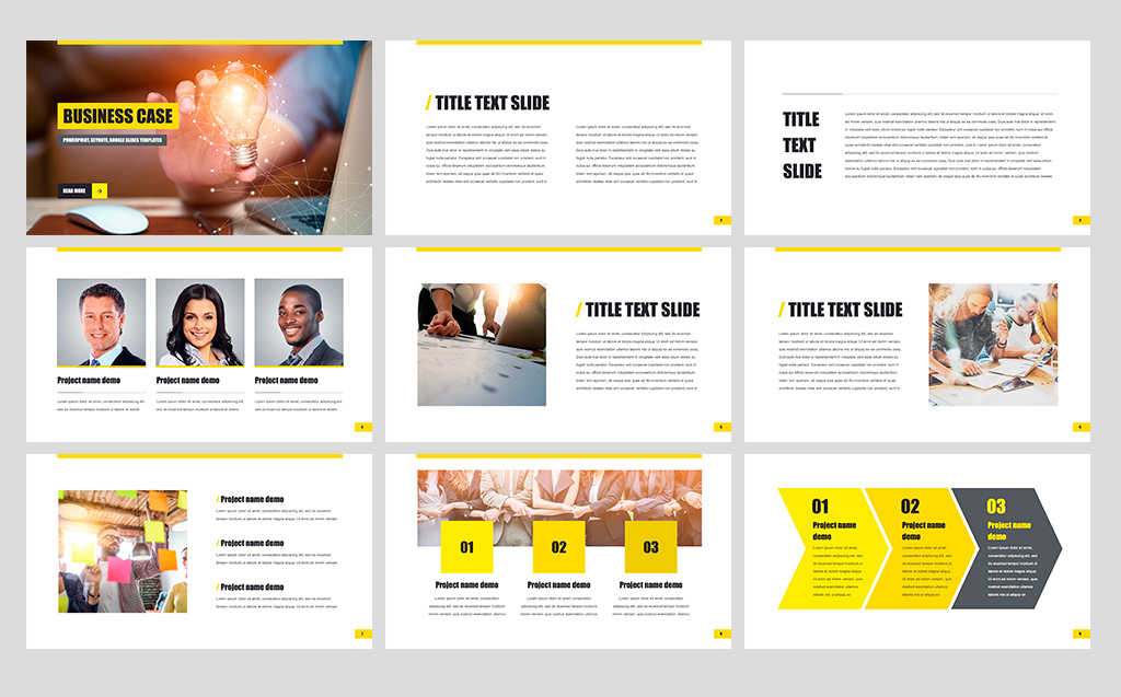 Business Case Cool PPT Theme Small Screenshot Business Case PowerPoint Template