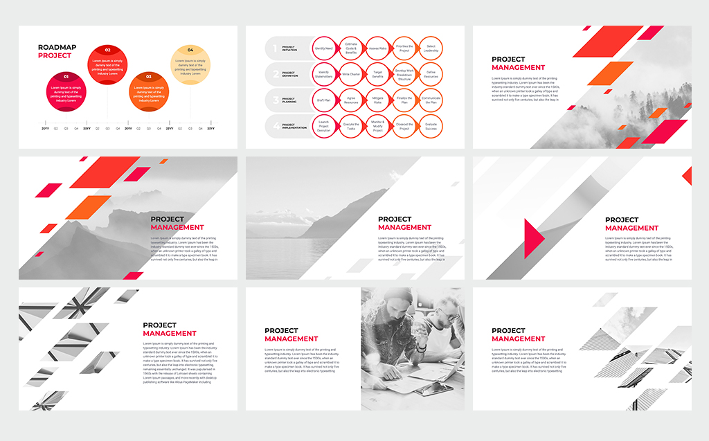Project Management Plantilla PowerPoint Captura de Pantalla Pequeña Plantilla PowerPoint para Sitio de Gráficos