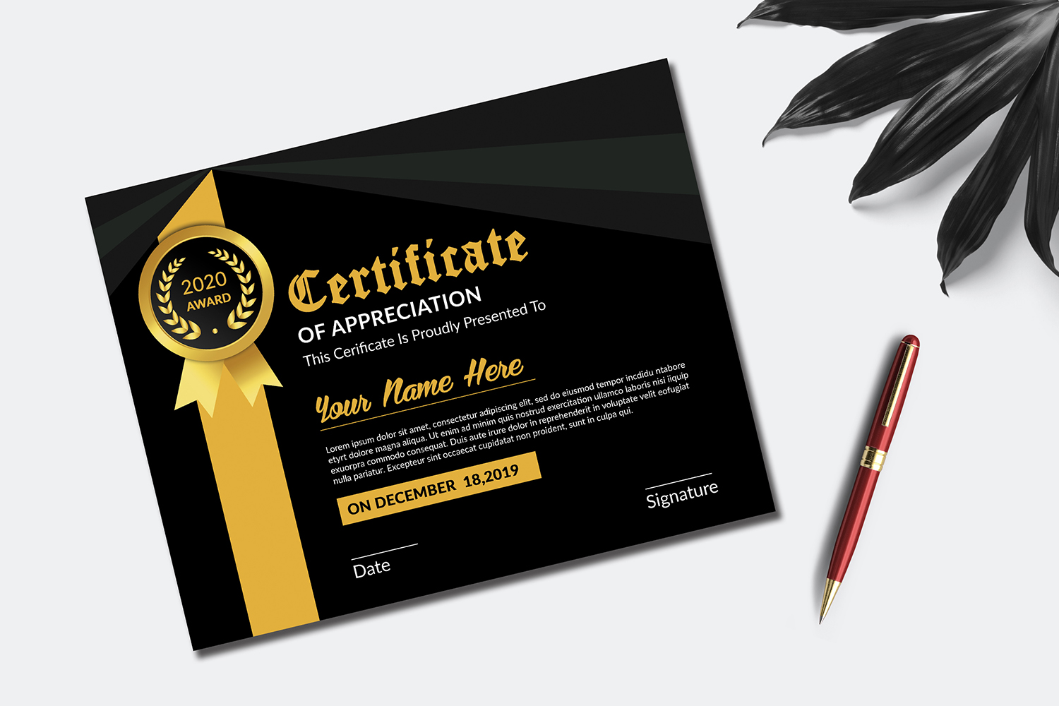 Sistec Appreciation Certificate Design  Template