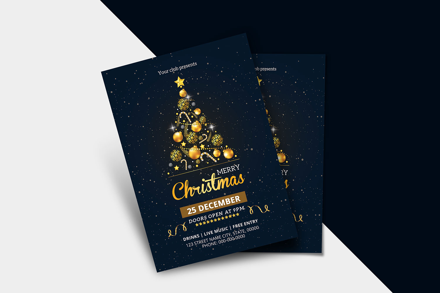 Download Фирменный стиль "Christmas Party Invitation Flyer - Corporate Identity Template" / Christmas Party Invitation Flyer - Corporate Identity Template - Фирменный стиль на тему графика christmas party,party flyer,party invitation,holiday party,holiday flyer,golden,ms word template,photoshop template,invitation template,party invite,print ready