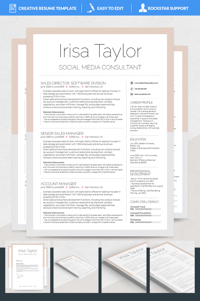 Irisa Resume Theme Small Screenshot Irisa Resume Template