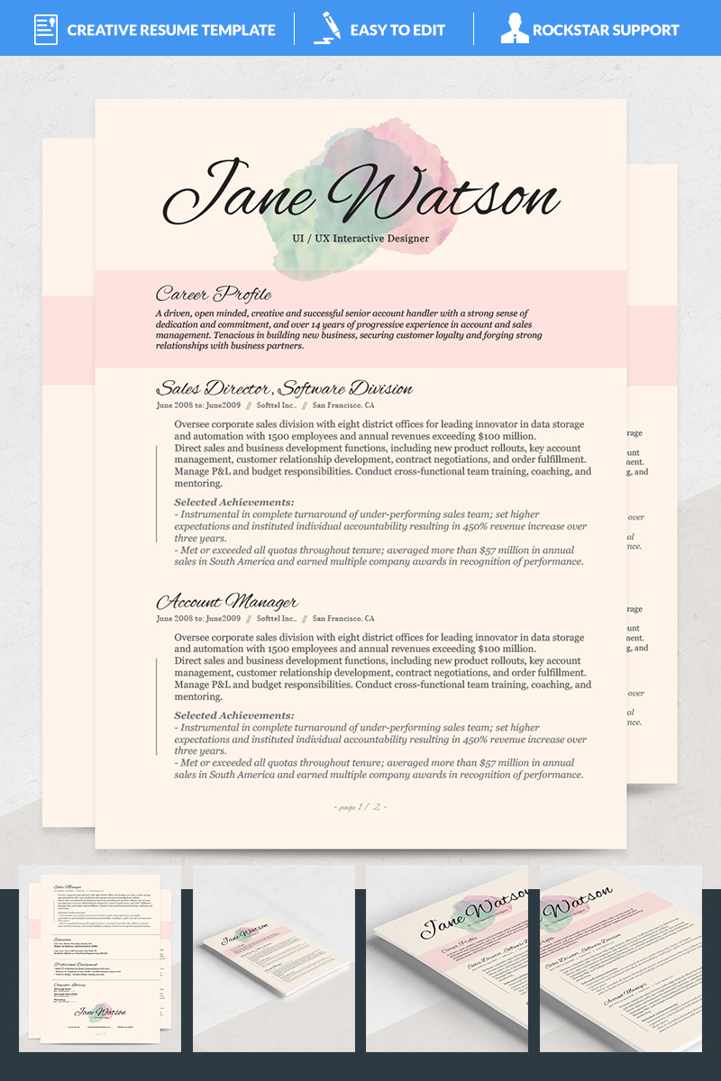 Kiania Resume Theme Small Screenshot Kiania Resume Template