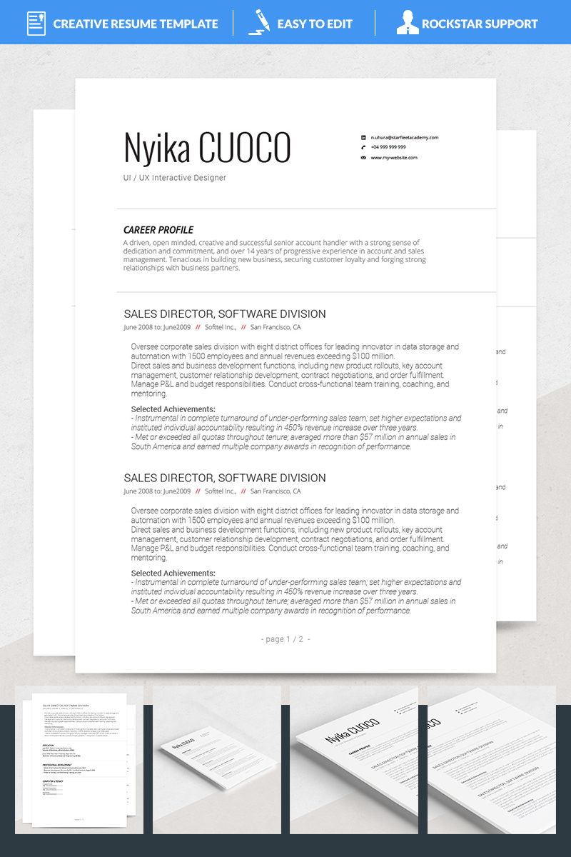 Nyika Resume Template Small Screenshot Nyika Resume Template