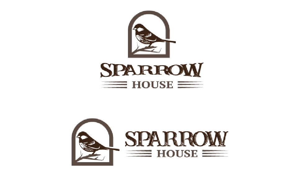 Download Шаблон логотипа "Sparrow Vintage Logo" / Sparrow Vintage Logo - Шаблон логотипа на тему графика bird,sparrow,swift,wing,animal,clothing,community,corporation,creative,freedom,eagle,falcon,crow,king,swan
