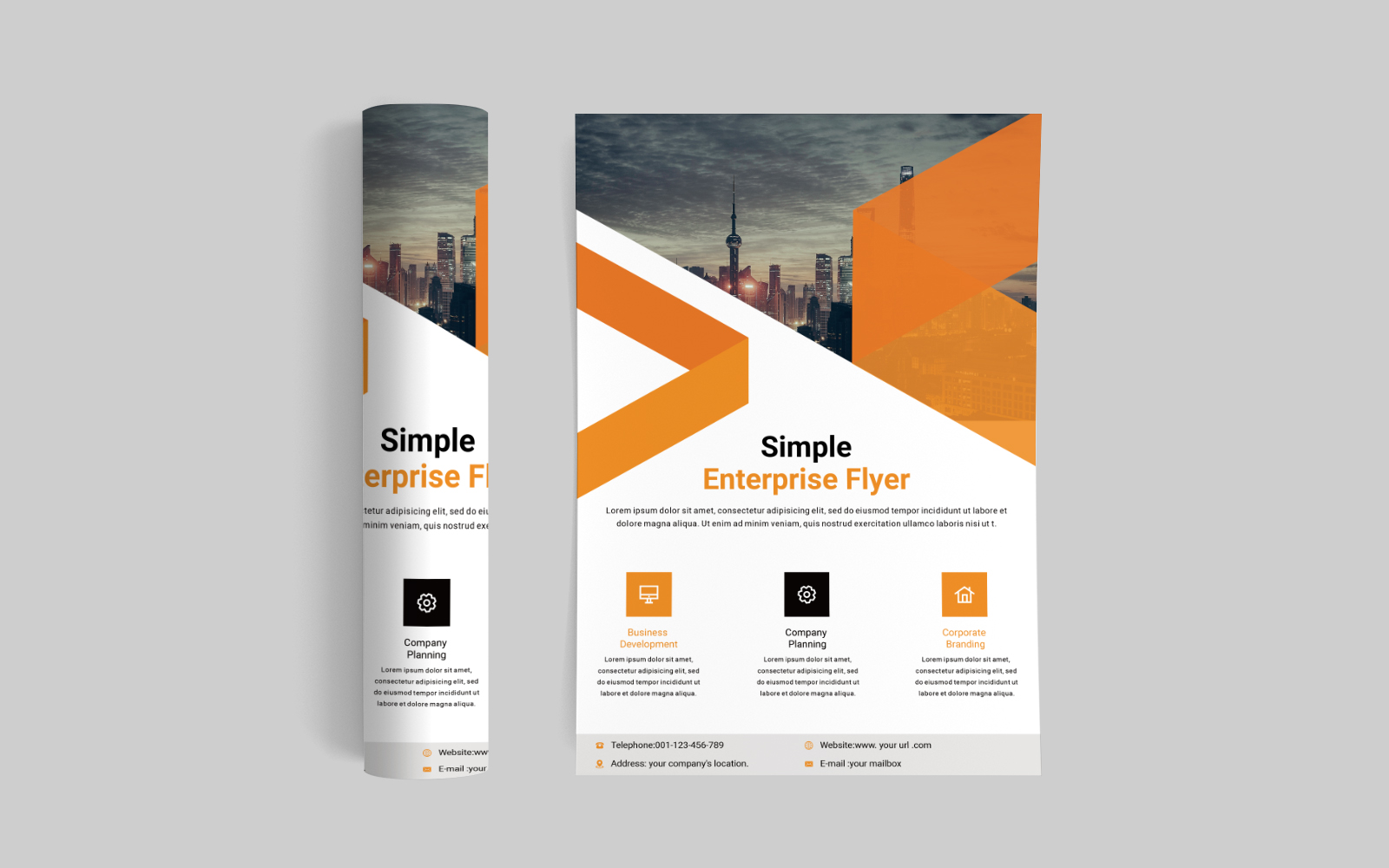 Download Фирменный стиль "Simple Enterprise Flyer - Corporate Identity Template" / Simple Enterprise Flyer - Corporate Identity Template - Фирменный стиль на тему графика flyer,business,enterprise,introduction,vector,company,template,currency,simplicity