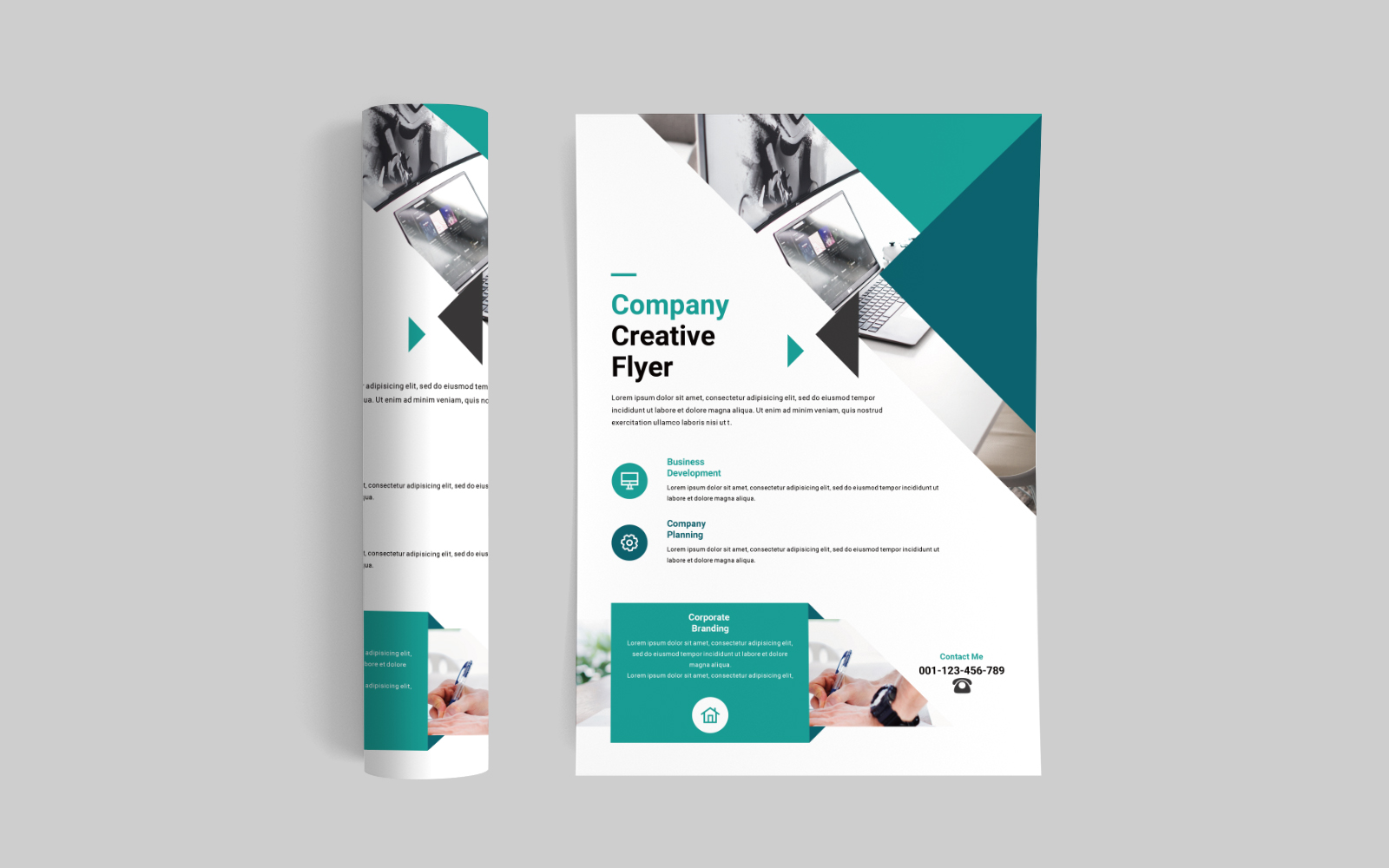 Download Фирменный стиль "Company Creative Flyer - Corporate Identity Template" / Company Creative Flyer - Corporate Identity Template - Фирменный стиль на тему графика flyer,business,enterprise,introduction,vector,company,flyer,simplicity,currency,template