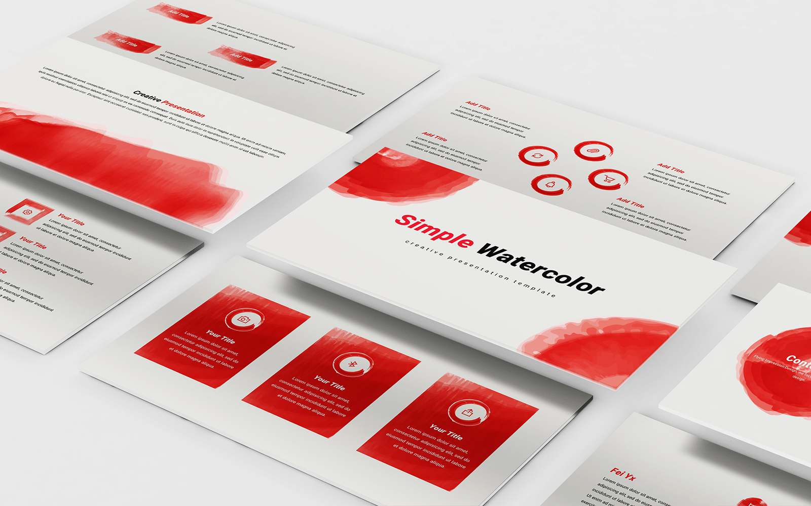 Simple Wind Watercolor PowerPoint Template