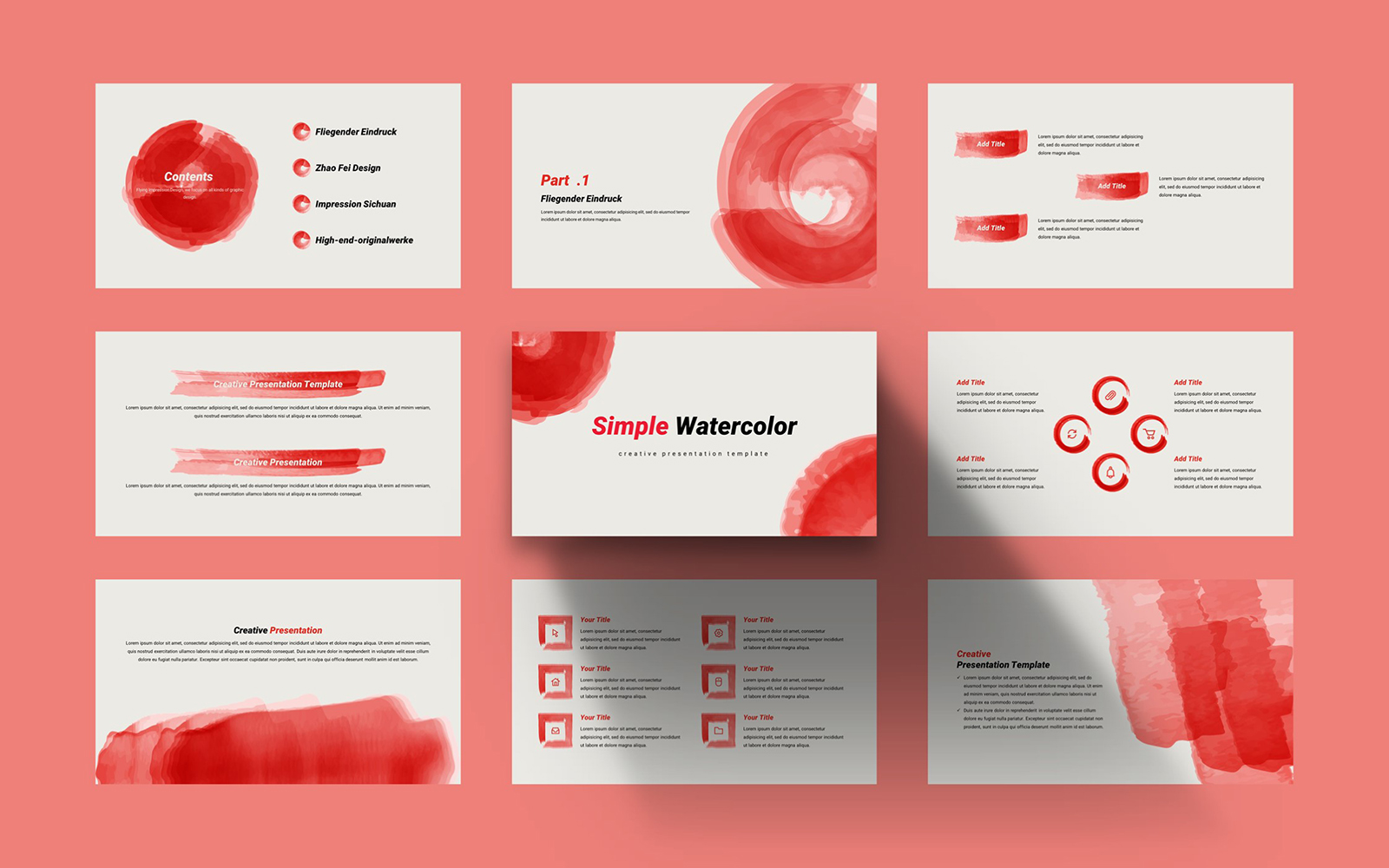 Simple Wind Watercolor PowerPoint Template