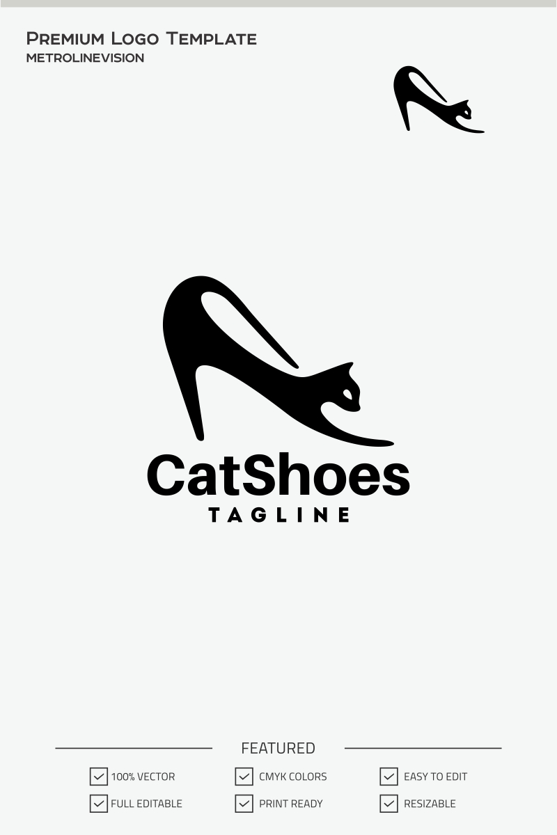 Cat Shoes Logo Template 70861